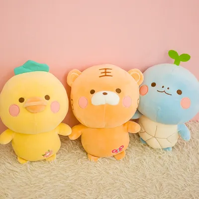 1pc 23cm Cartoon Tiger Tortoise Duck Cat Plush Toys Lovely Animal Doll Stuffed Toys for Baby Kids Girlfriend Appease Gift