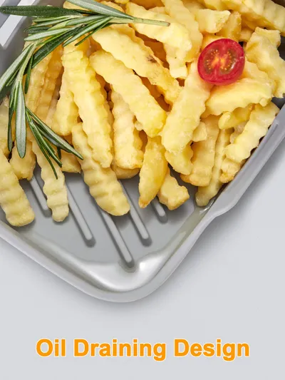 Air Fryer Silicone Pot With Handle Reusable Liner Heat Resistant Basket Rectangle Baking Accessories For Fryer Oven Microwave