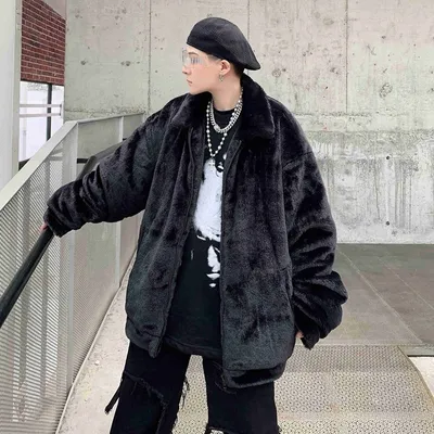 Men's Faux Rabbit Fur Coat Eco-friendly Fur