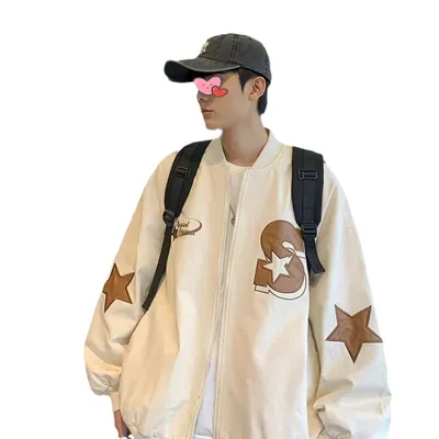 Retro Embroidered Baseball Uniform High Street Coat