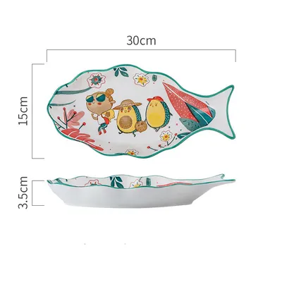 Home Large Nordic Steamed Fish Plate Microwave Available