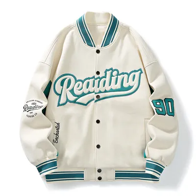 Men's Fashion Retro Alphabet Embroidered Baseball Uniform Coat