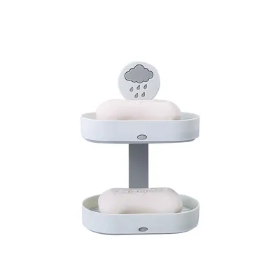 Household Wall-Mounted Drain Double-Layer Soap Box
