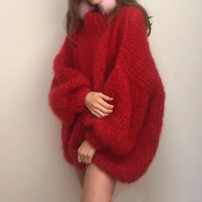 Loose Thin Warm Solid-color Top, Fashionable Puff Sleeves