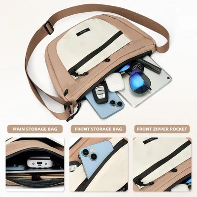 Women's Solid Color Crossbody Bag Fashionable Large Capacity Shoulder Bag For Work School Casual