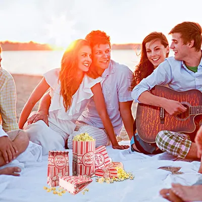 50pcs Popcorn Paper Bags Birthday Movie Night Party Supplies Treat Bags