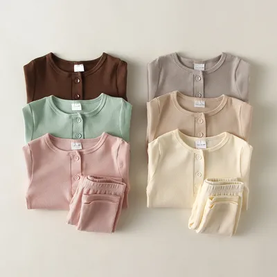 Baby Kids Pajamas Sets Girl Boy Sleepwear Suit Autumn Kids