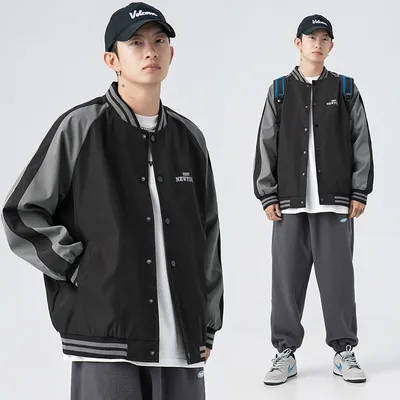 Contrast Color Design Baseball Jacket Trend