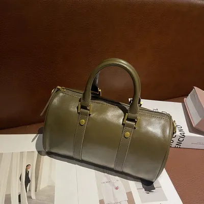 Genuine Leather Melard Vintage Handbag, Cross-Border Women's Bag, Light Luxury Chic Boston Top-Layer Cowhide Shoulder Bag
