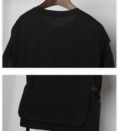 Summer Men's Short-sleeved T-shirt With Round Neck Streamers