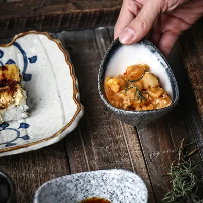 Creative Rough Pottery Craft Spice Bowl