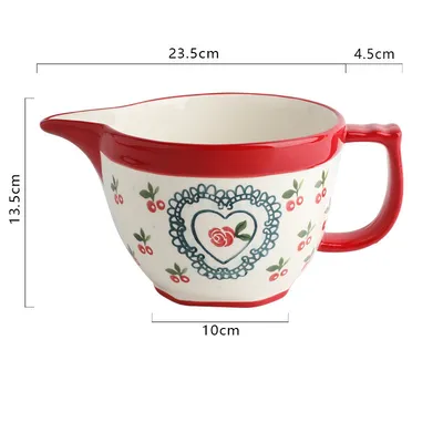 Sharp-mouthed Ceramic Handle Home Baking Sauce And Egg Bowl
