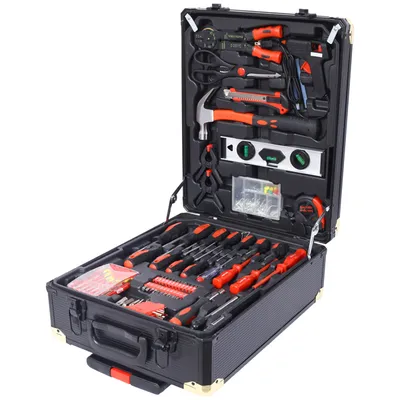 969 Piece Men's Home Repair Tool Set, Tool Box Organizer With 4 Drawers, Universal Household