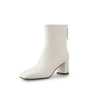 Elegant Intellectual And Simple Basic Cowhide Boots