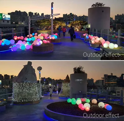 مصباح أرضي للحديقة، مزود بمصباح LED كروي مضيء يعمل بجهاز تحكم عن بعد، مصباح أرضي خارجي للحديقة بـ 16 لونًا