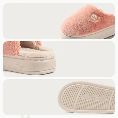 Plush Cotton Slippers Female Indoor Platform Household