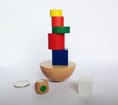 Kids Puzzle wooden toy cloth bag hemisphere balance game Children Toys Gifts