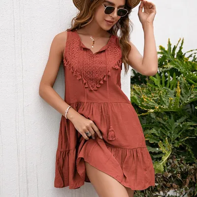 Summer Loose Solid Color Super Fairy Forest Dress