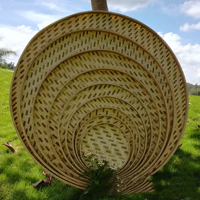 Non-porous Clip Half Bamboo Green Decoration