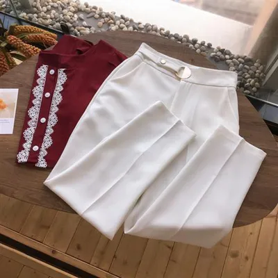 The New Drape High-waist Casual Suit Trousers Are Thin And Radish Loose Cropped Trousers