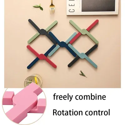 Silicone X Shaped Heat Resistant Pad Foldable Non-Slip Pot Pan Mat Table Placemat Dish Plate Cross Holder Coaster Kitchen