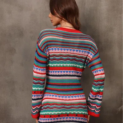 Women's Fashion Cutout Patchwork Knit Dress