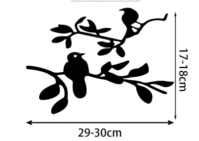 3D Mirror Bird Branch Wall Decal Room Decoration Wall Sticker