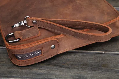 Men's business leather shoulder bag
