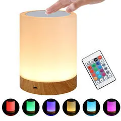 LED colorful creative wood grain charging night light