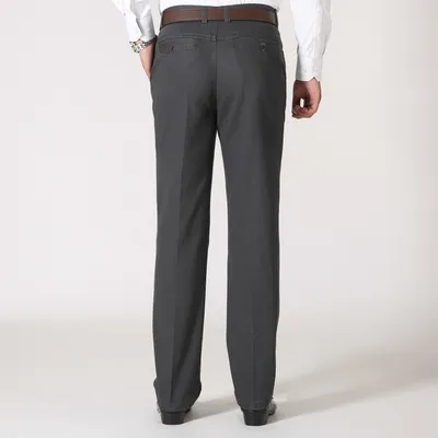 Men's cotton casual straight-leg cargo trousers
