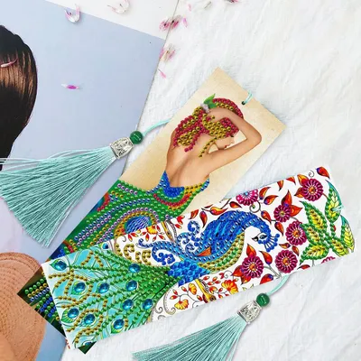 5D Diamond Painting Creative Bookmarks Peacocks