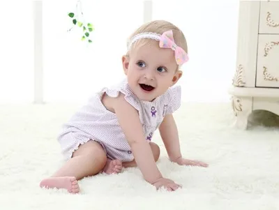 Printed baby short sleeve jumpsuit for summer babies