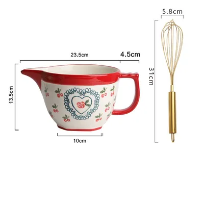 Sharp-mouthed Ceramic Handle Home Baking Sauce And Egg Bowl