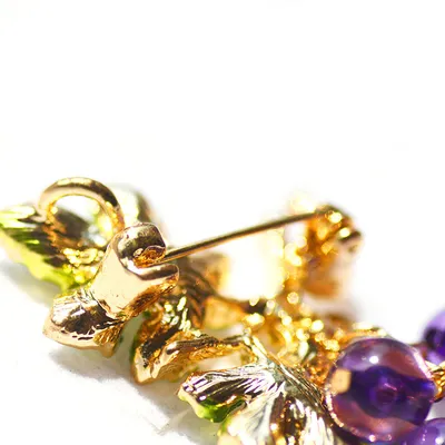 Fruit Brooch Grape String Rhinestones Plant Corsage Banquet Dress
