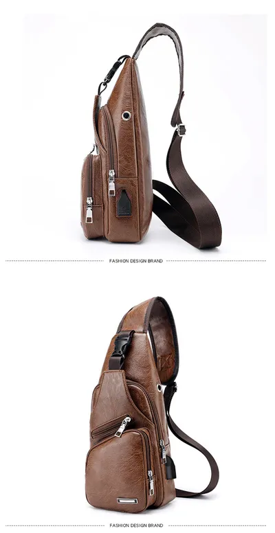 USB Portable Charging Chest Bag Messenger Bag