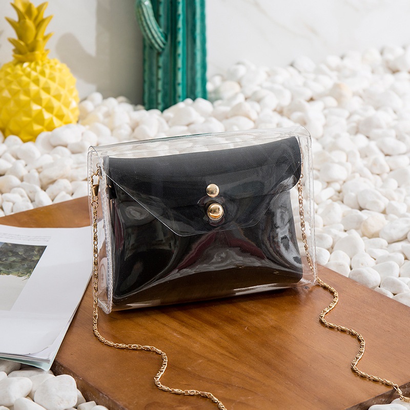 Ladies transparent one-shoulder diagonal bag