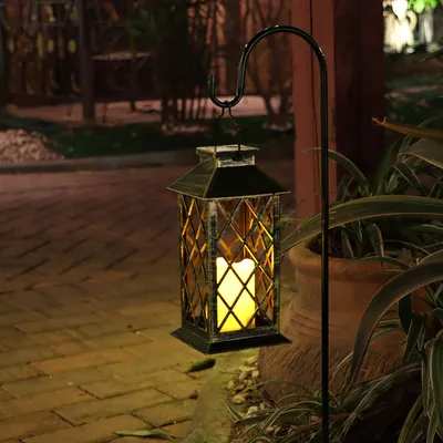 Plastic Craft Solar Wind Lantern Hollow Palace Lantern
