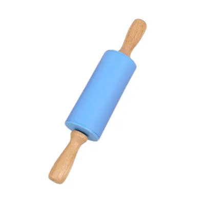 Silicone wooden handle rolling pin