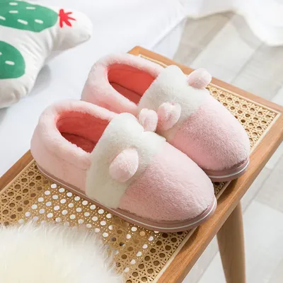 Home Thick-soled Couple Cute Indoor Household Bag With Plush Confinement Warm Cotton Shoes