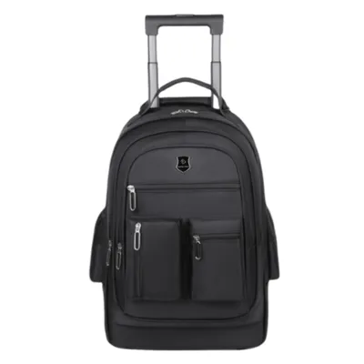 Large Capacity Travel Backpack With Waaheels, Multi Layer Trolley Luggage Bag, Multifunctional