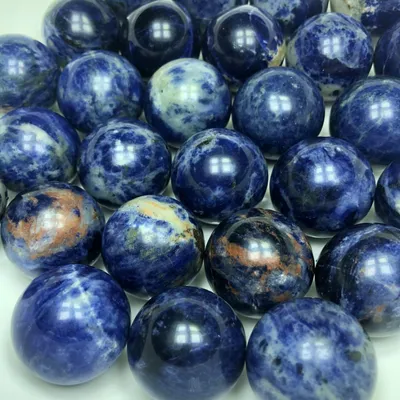 Blue Stone Ball Ornament Original Polished Crystal