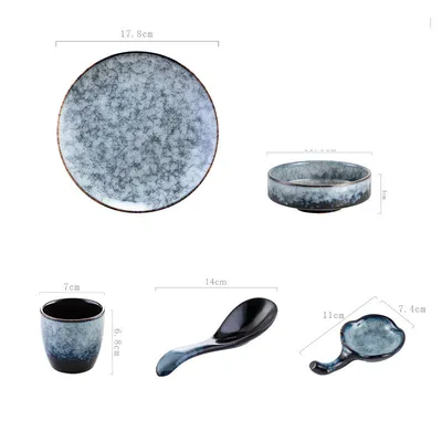 Japanese-style Hotel Table Display Tableware Four-piece Bowl And Dish Set Single Restaurant Restaurant Hot Pot Restaurant Commercial Logo