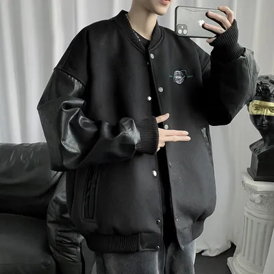 Men's Hot Drill Embroidered Baseball Jacket