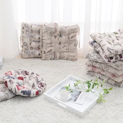 Cotton Linen Polyester Woven Custom Square Seat Cushion