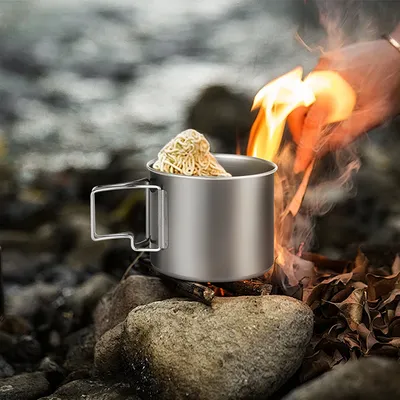 Uncoated Titanium Cup Pure Titanium Outdoor 800ml 29oz Cup For Camping
