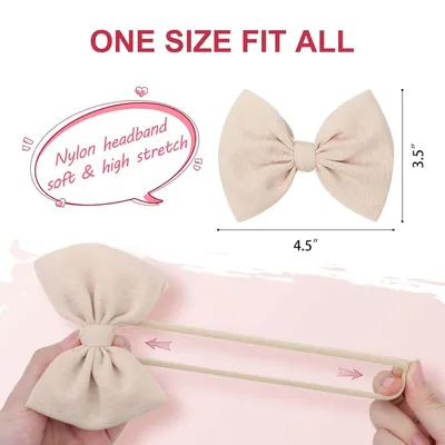 Soft Headbands Baby Girls Nylon Headband With Hair Bow Hairbands Hair Accessories For Newborn Infant Toddler Kids