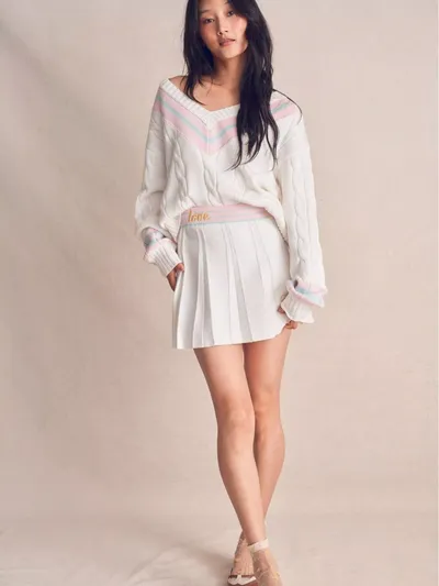 Fall Women's Clothing Pink Sweet Girlish Long Sleeve Gentle Sweater