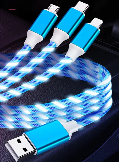 Multifunctional Three-in-one Streamer Data Cable USB Fast Charge