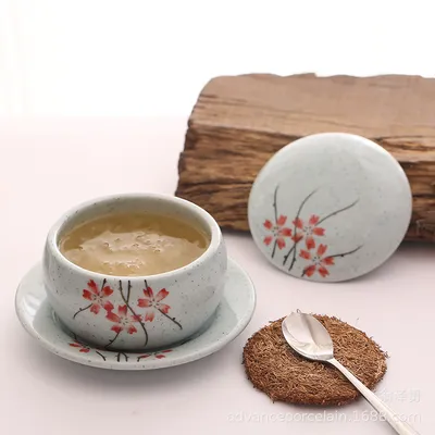 Ceramic Underglaze Color Hand-painted Tableware With Cover And Bottom Support