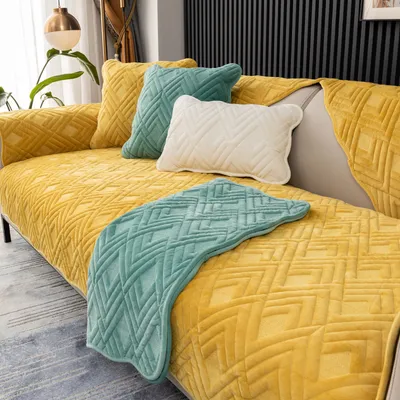 Home Fashion Simple Short Plush Sofa Cover